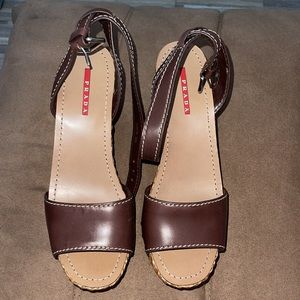 Prada Women's Brown Leather Sandals